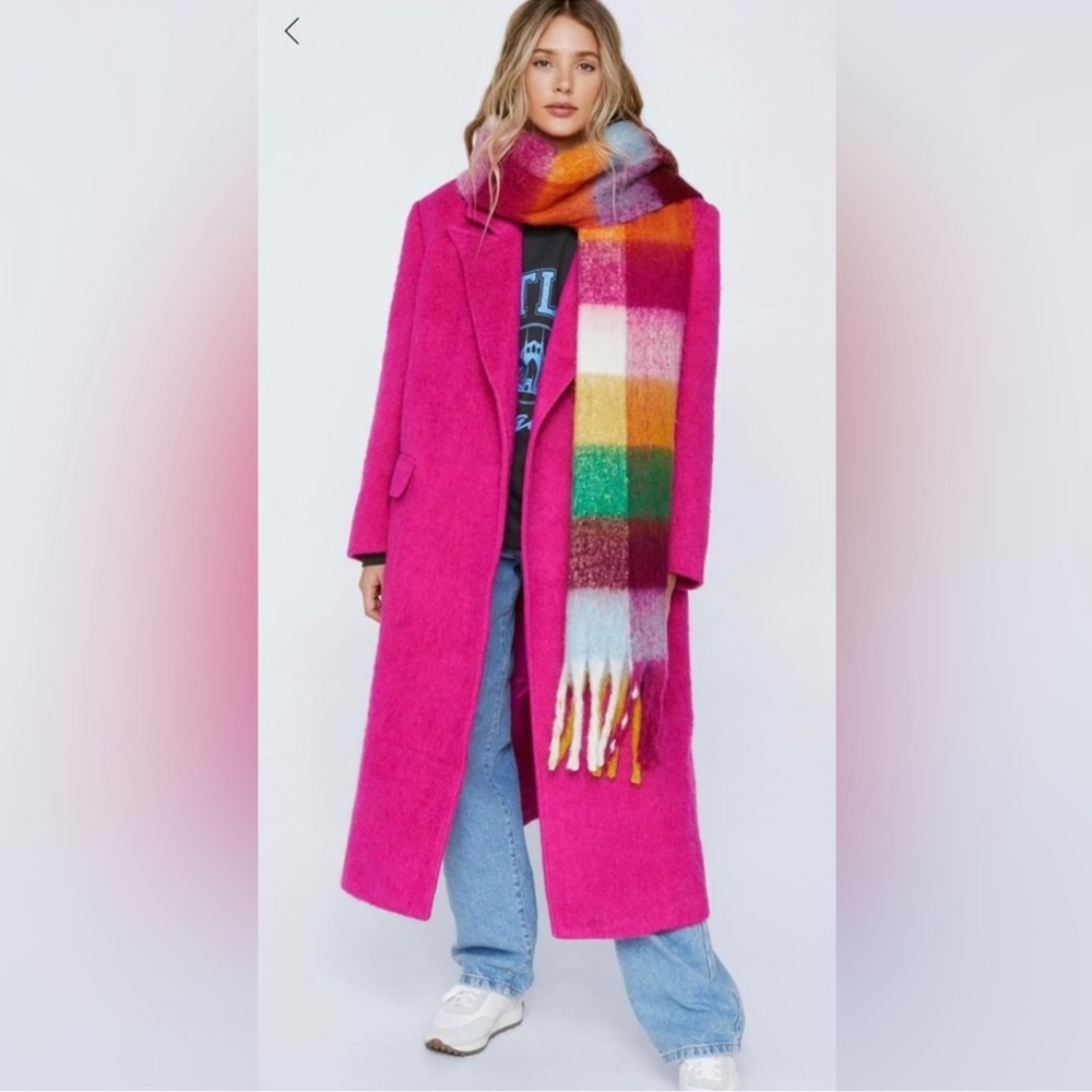 Nasty Gal oversize pink coat